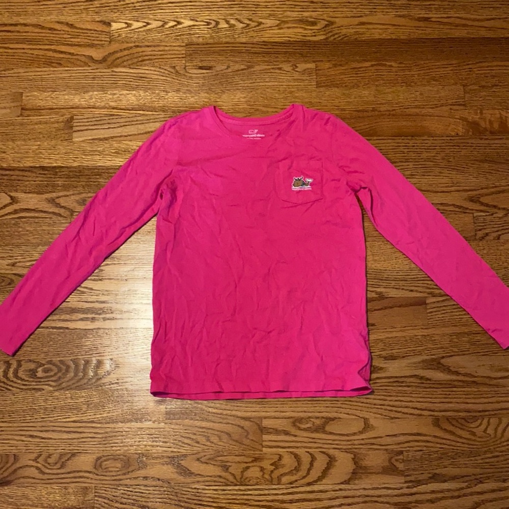 Pink Vineyard Vines long sleeve shirt. Youth L